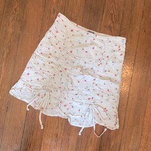 Wild Fable ruched tie mini floral skirt